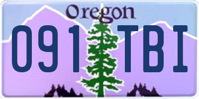 OR license plate 091TBI