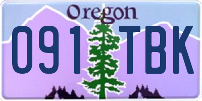 OR license plate 091TBK