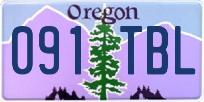 OR license plate 091TBL