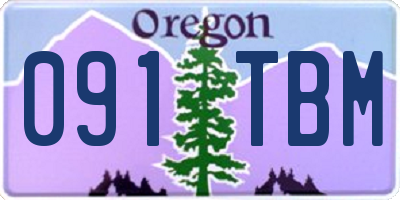 OR license plate 091TBM