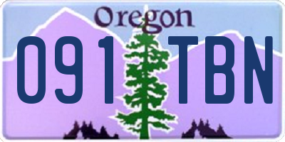 OR license plate 091TBN