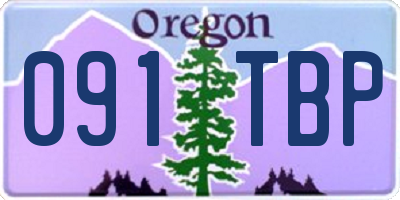 OR license plate 091TBP