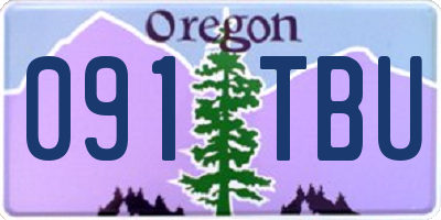 OR license plate 091TBU