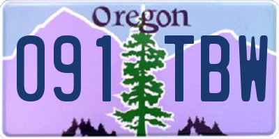 OR license plate 091TBW