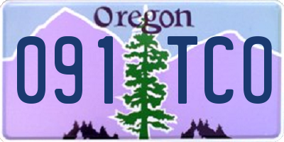 OR license plate 091TCO