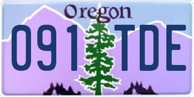OR license plate 091TDE