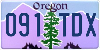 OR license plate 091TDX