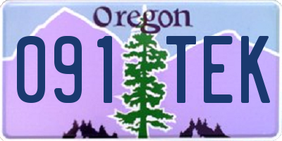OR license plate 091TEK