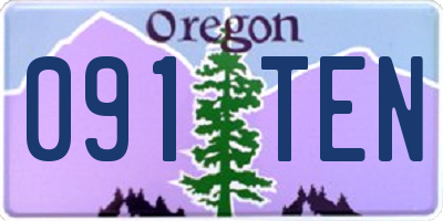OR license plate 091TEN