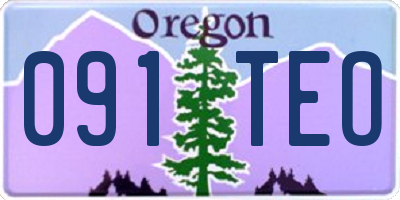 OR license plate 091TEO