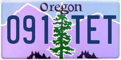OR license plate 091TET
