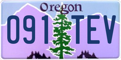 OR license plate 091TEV