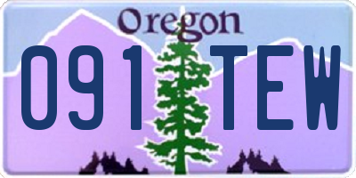 OR license plate 091TEW
