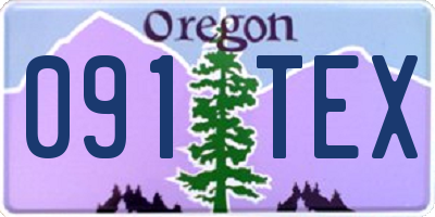 OR license plate 091TEX