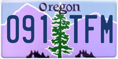 OR license plate 091TFM