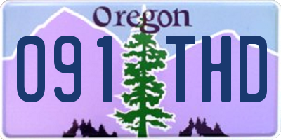 OR license plate 091THD
