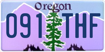 OR license plate 091THF