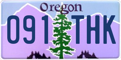 OR license plate 091THK