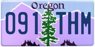 OR license plate 091THM