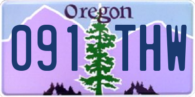OR license plate 091THW