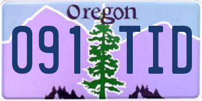 OR license plate 091TID