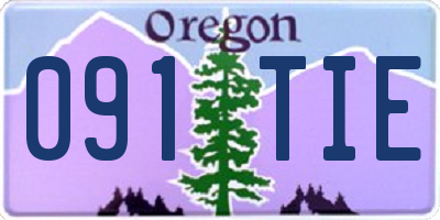 OR license plate 091TIE