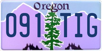 OR license plate 091TIG