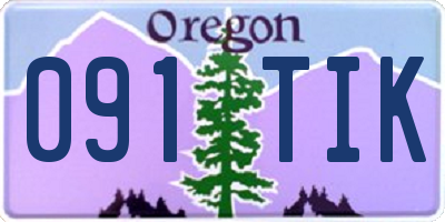 OR license plate 091TIK