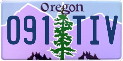 OR license plate 091TIV