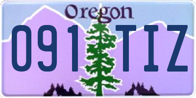 OR license plate 091TIZ