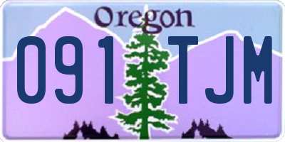 OR license plate 091TJM