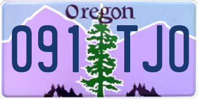 OR license plate 091TJO