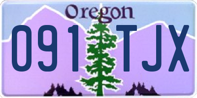 OR license plate 091TJX