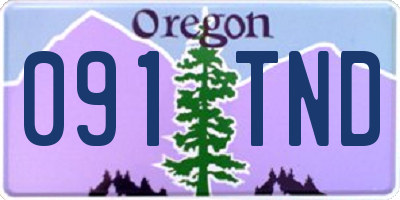 OR license plate 091TND