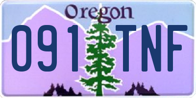 OR license plate 091TNF