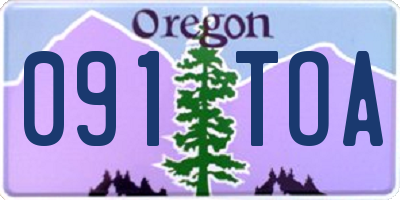 OR license plate 091TOA
