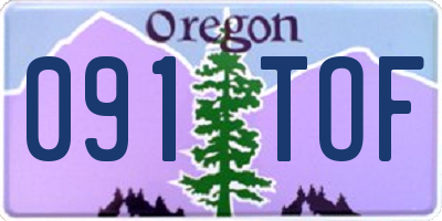 OR license plate 091TOF