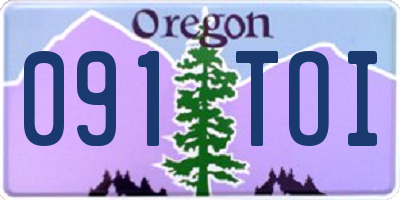OR license plate 091TOI
