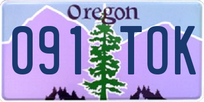 OR license plate 091TOK