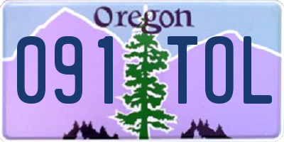 OR license plate 091TOL