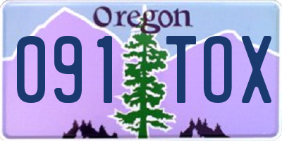 OR license plate 091TOX