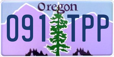 OR license plate 091TPP