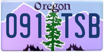 OR license plate 091TSB