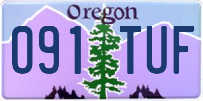 OR license plate 091TUF