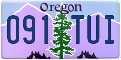 OR license plate 091TUI