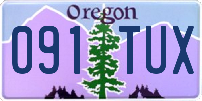 OR license plate 091TUX