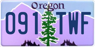 OR license plate 091TWF
