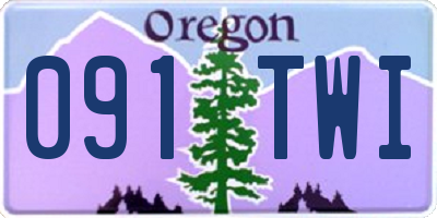 OR license plate 091TWI