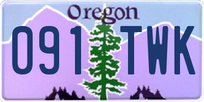 OR license plate 091TWK