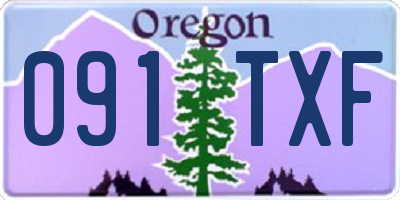OR license plate 091TXF